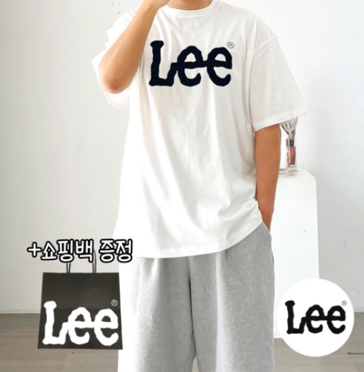 LEE 리 빅 트위치 로고 티셔츠 (화이트) + 쇼핑백