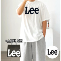 LEE 리 빅 트위치 로고 티셔츠 (화이트) + 쇼핑백