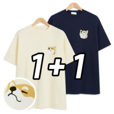 2장 세트 미니시바 프린팅 오버핏 반팔티