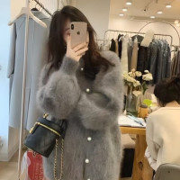 루즈핏 앙고라 니트 가디건