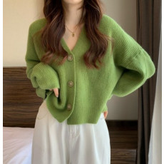 루키버 브이넥 쓰리버튼 니트 가디건